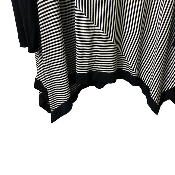 Philosophy Black and White Stripe Long Sleeve Asymmetrical Tunic‎ Top XL (2551) - Picture 2 of 6